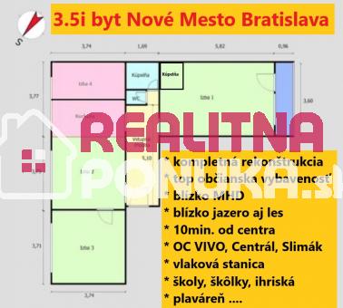 3,5i byt Nové Mesto Bratislava